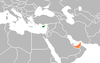 Location map for Cyprus and the United Arab Emirates.