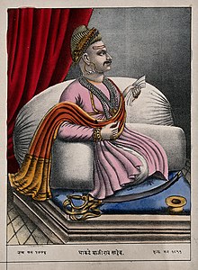 Дхакате Баджирава Сахеб. Цветная литография, 1888 год. Wellcome V0045040.jpg