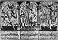 « Trois Juifs honnêtes » (José, David, Judah Maccabée) parmi les neuf Braves personnifiant les idéaux de la chevalerie et de la vertu armée dans la tradition catholique médiévale, code Bern (XVe)[11]