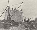 Construction de la tour sur Dubh Artach vers 1870.