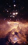 Die sterreswerm Pismis 24 en NGC 6357.