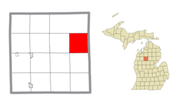Location within Missaukee County and the state of Michigan
