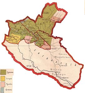 Этнографическая карта Сигнахского уезда (1902 г.)
