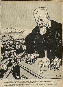 Caricature d'Expert-Bezançon à propos du scandale du blanc de céruse, L'Assiette au beurre, no 210, 8 avril 1905.