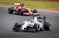 Felipe Massa och Fernando Alonso i Storbritanniens Grand Prix 2014.