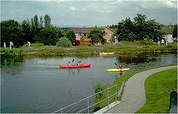 English: Forth & Clyde Canal at Falkirk Canoes...