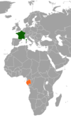 Location map for France and Gabon.