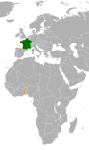 Location map for France and Togo.