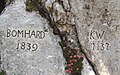 Felsmarch zur Markierung der Grenze von Kloster Benediktbeuern mit dem Landgericht Tölz