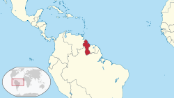 Geografisk plassering av Guyana