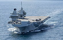 British F-35s operating from HMS Queen Elizabeth for the first time, October 2019 HMS Queen Elizabeth (R08) underway in the Atlantic Ocean on 17 October 2019 (191017-N-QI061-2210).JPG