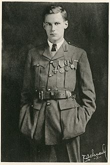 Harry Crosby shortly after Armistice Day, 1919, displaying his decorations.