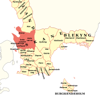 Helsingborgs län 1654: Luggude, Norra Åsbo, Södra Åsbo, och Bjäre härader, samt Ven.