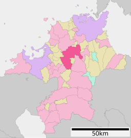 Iizukas läge i Fukuoka prefektur