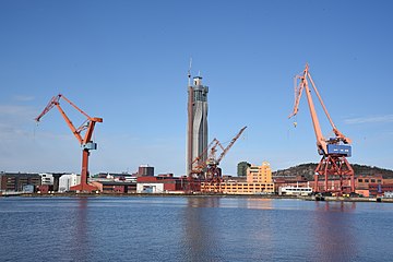 Tornet sett från Skeppsbron i april 2023.