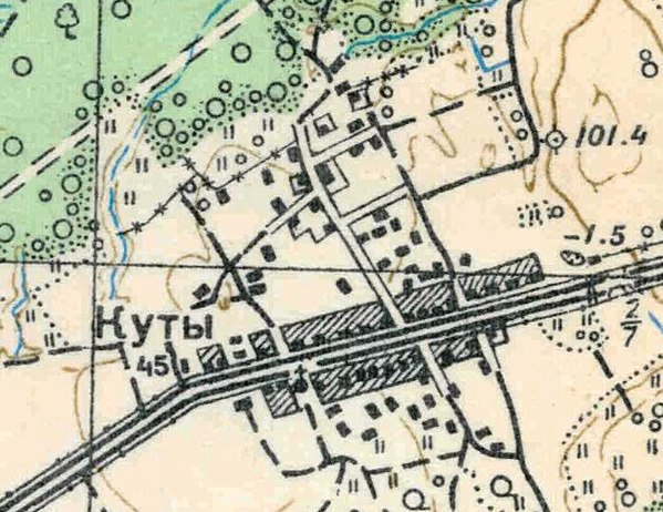 План деревни Куты. 1938 год