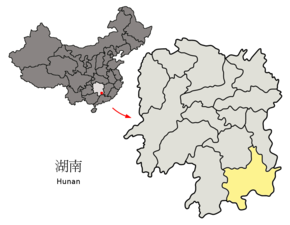 Location of Chenzhou Prefecture within Hunan (China).png
