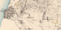 Location of Sarona and Wilhelma (see khaki circles), later-established German Templer colonies from the hinterland of Haifa, in the PEF Survey of Palestine