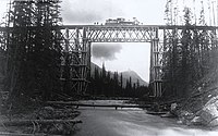 Locomotive pont Old Ottertail Creek, 1885