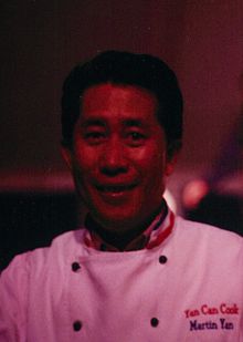 Coloured portrait of Hong Kong chef and television host, Martin Yan