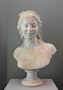 Jean-Antoine Houdon, Madame Houdon, 1786 (portrait au naturel). Plâtre original, H. 48 cm. Paris, musée du Louvre.