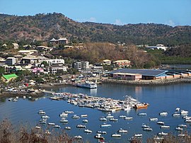 View of the port of Mamoudzou