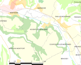 Mapa obce Nogent-lès-Montbard