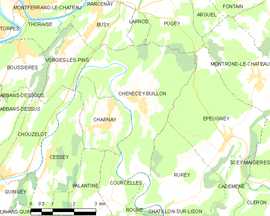 Mapa obce Chenecey-Buillon