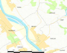 Mapa obce Béguey