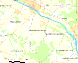 Mapa obce Saint-Martin-sur-Ocre