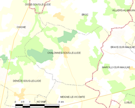 Mapa obce Chalonnes-sous-le-Lude