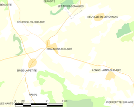 Mapa obce Chaumont-sur-Aire