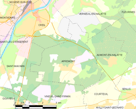 Mapa obce Apremont