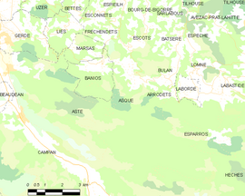Mapa obce Asque
