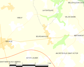 Mapa obce Bourdainville