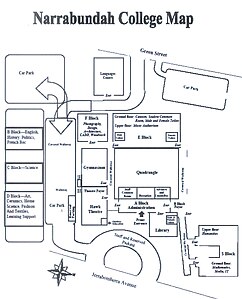 Map of Narrabundah College Circa 2023