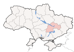 Karte der Ukraine mit Oblast Dnipropetrowsk