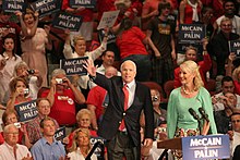 The McCains campaign on September 15, 2008, following the Republican National Convention McCains campaigning September 15, 2008.jpg