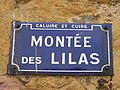 Plaque de la montée des Lilas reliant Saint-Clair à Bissardon.