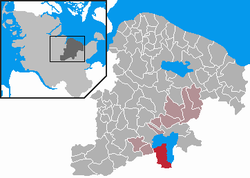 Elhelyezkedése Schleswig-Holstein térképén