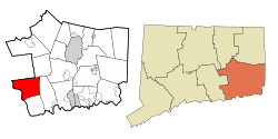 Расположение в округе Нью-Лондон, штат Коннектикут