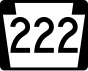 PA Route 222 marker