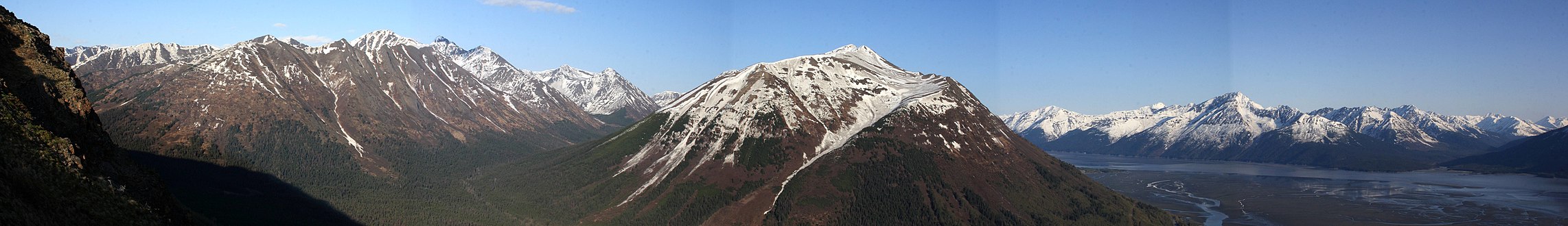 Panorama from Bird Ridge with Penguin Peak centered