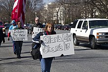 An anti-Islam protest in the United States Pastor Terry Jones Marching in DC (5497386725).jpg