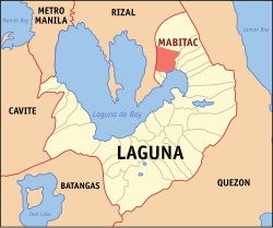 Mapa ning Laguna ampong Mabitac ilage