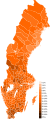 2014: The party's share of the vote by municipality (darker shades indicate a higher percentage of votes)