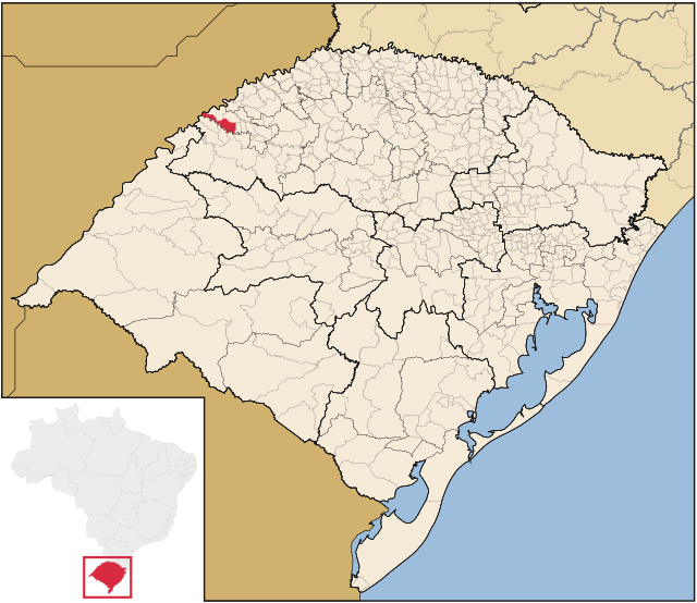 Localização de Roque Gonzales no Rio Grande do Sul