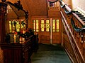 Ground floor doors leading to servants areas. House decorated for Christmas as photograph was taken in mid December