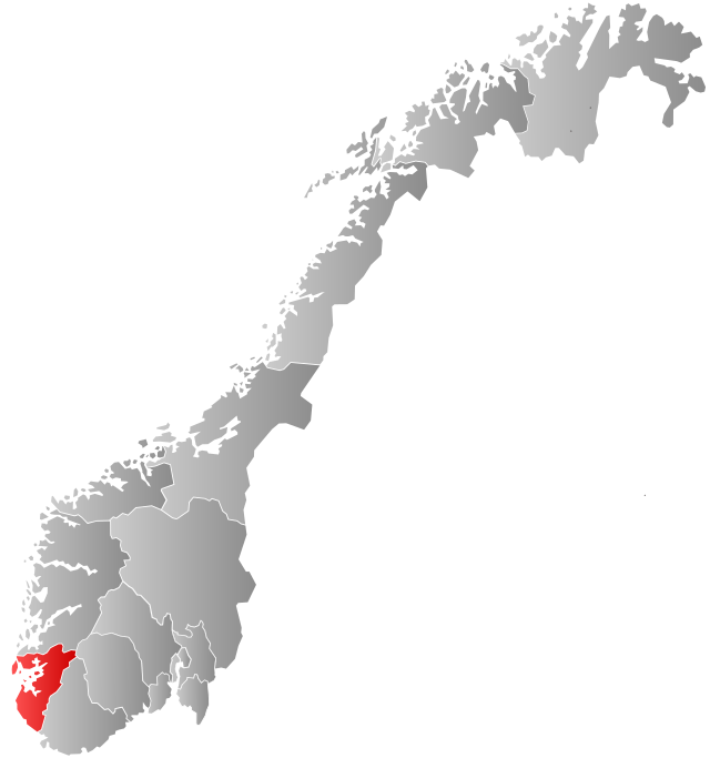 罗加兰郡在挪威的位置