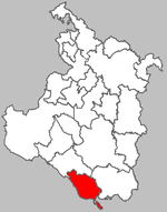 Map of Saborsko municipality within the Karlovac County